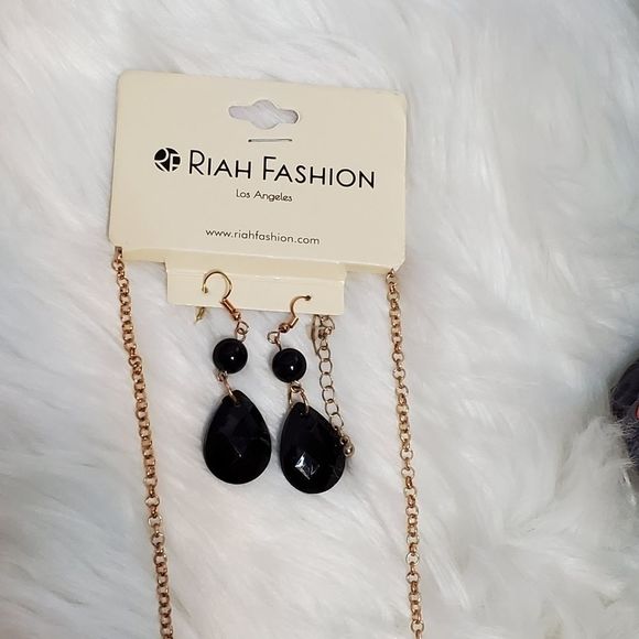 Black Bobble Statement Necklace & Earrings - Picture 3 of 4